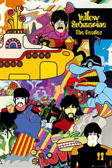 The Beatles Yellow Submarine Collage Poster 24" x 36" - The Blacklight Zone