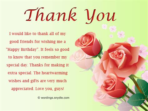 Thank You Note for Birthday Flowers How to Say Thank You for Birthday Wishes Wordings and ...