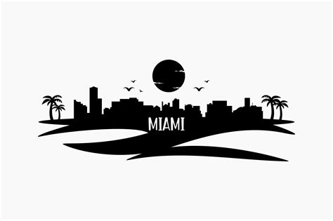 Miami Skyline Silhouette Graphic by BerriDesign · Creative Fabrica