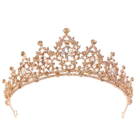 Crystal Wedding Gold Tiara Crown for Bride - Princess Tiara Party Porm ...