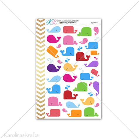 Small Whale Stickers for Planner Calendar Functional Planner - Etsy