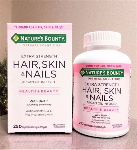 Hair Skin Nails 5000mcg 250 Softgels Natures Bounty - $ 89.990 en Mercado Libre