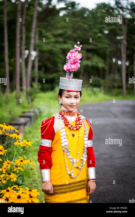 Beautiful young Khasi girl in Traditional Dress photo shoot in Shillong Stock Photo - Alamy