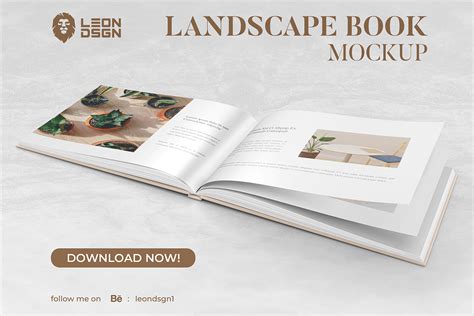 Free Landscape Book Mockup – Free Design Resources