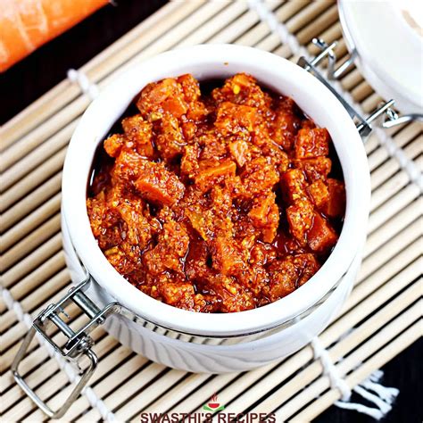 Carrot Pickle Recipe (Gajar ka Achar) - Swasthi's Recipes