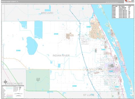 Indian River County, FL Wall Map Premium Style by MarketMAPS - MapSales