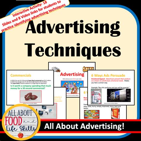 Advertising Techniques {FACS, FCS, English} | Advertising techniques ...