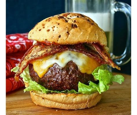 Outside-In Juicy Lucy Cheesy Burger - Wildflour's Cottage Kitchen