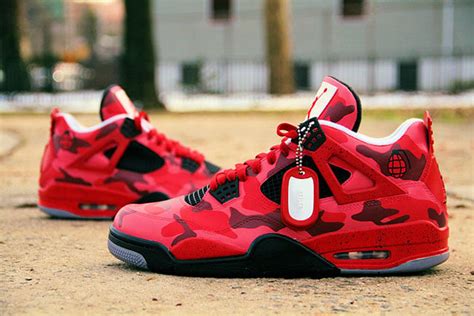 Air Jordan 4 Red Urban Camo Custom | SneakerFiles