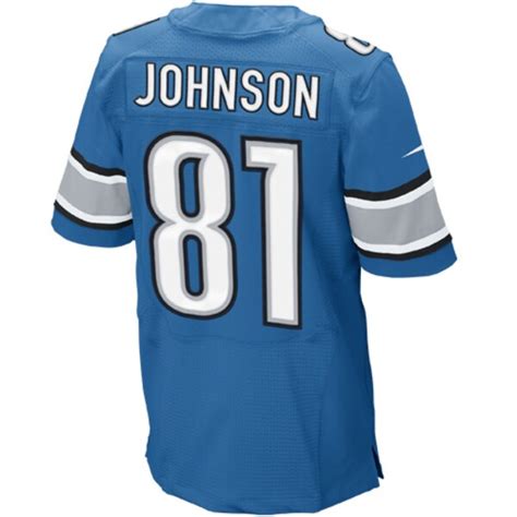 Mens Detroit Lions Calvin Johnson Nike Light Blue Elite Jersey ...