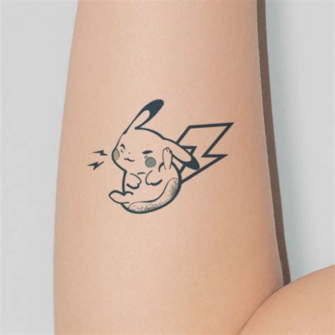 Semi-permanent Tattoo Pikachu Lasts up to 2 Weeks Temporary Tattoo ...