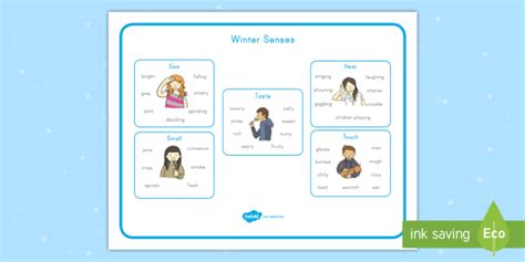 Winter Senses Word Mat (teacher made)