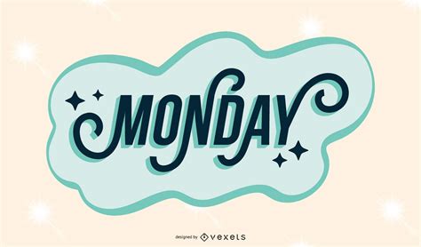 Monday Lettering Desing Vector Download