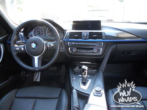 BMW F30 328i M-Sport Interior Trim 5D4D Black Carbon Fiber Vinyl Wrap Wu! Wraps Seattle Wa Photo ...