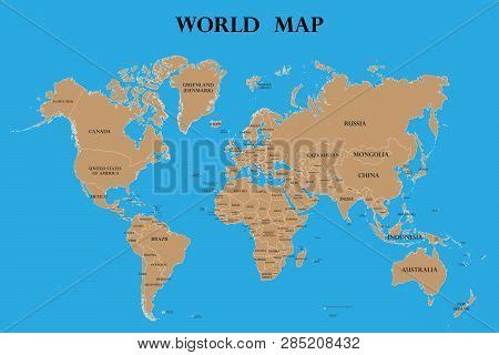 World Map Countries Vector & Photo (Free Trial) | Bigstock