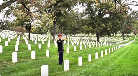 Soldier Honored Fallen Comrades By Performing 'Taps' On Cemetary - Small Joys