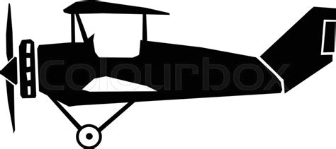 Silhouette of vintage airplane, side ... | Stock vector | Colourbox