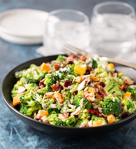 Cranberry Almond Broccoli Salad - The Chunky Chef