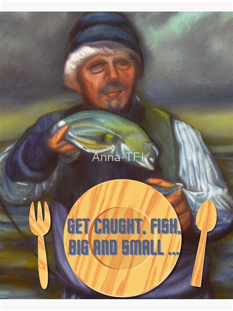 "Get caught, fish, big and small ..." Sticker for Sale by Anna-TFI | Redbubble