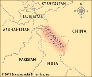 India Map Karakoram Range