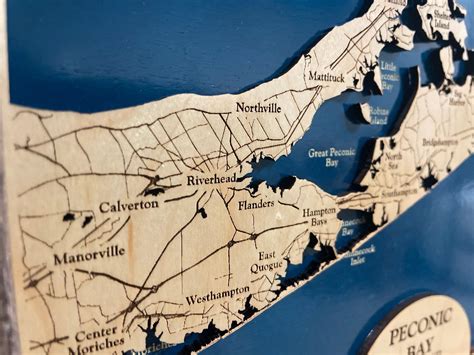 Peconic Bay Map | Wooden Maps | thirtyAXIS