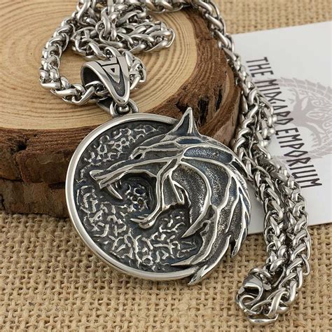 Witcher Wolf Medallion Necklace Stainless Steel Jewellery | Etsy