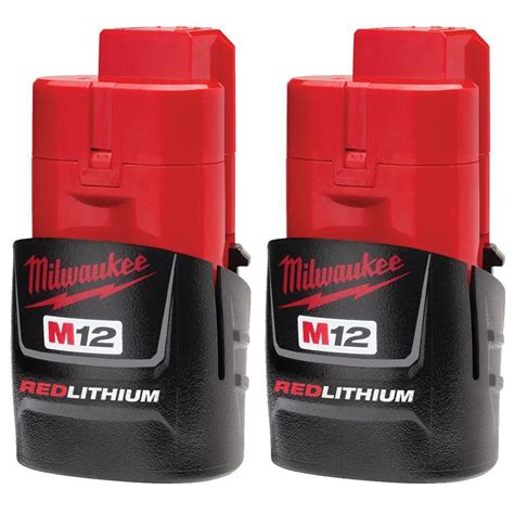 Milwaukee M12 Redlithium Compact Battery Pack 12V Lithiumion 1.5Ah 2 Pack | eBay