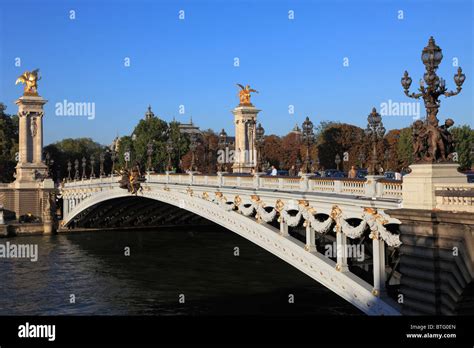 France, Paris, Pont Alexandre III bridge, Seine River Stock Photo - Alamy