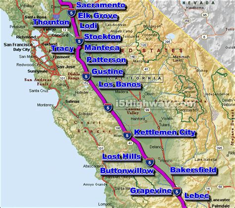 Highway 5 California Map – Map Vector