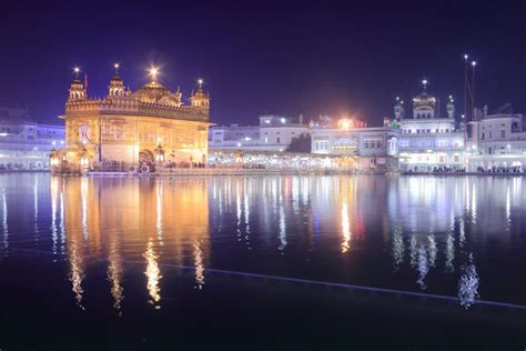 Night View of Golden Temple Amritsar Punjab India Editorial Photo - Image of immerse, harmandir ...