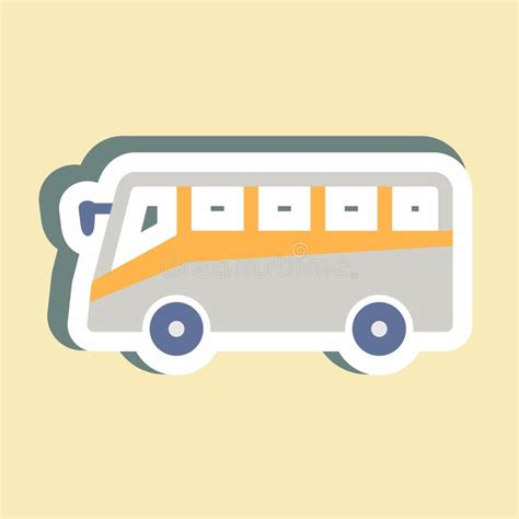 Sticker Bus - Simple Illustration,Editable Stroke Stock Illustration ...