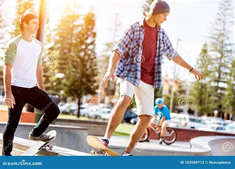 Teenage Boy Skateboarding Outdoors Stock Photo - Image of freestyle, cool: 103589712