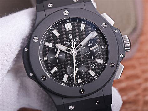 V6 Factory Classic Replica Hublot Big Bang 44mm Black Ceramic Watch with Carbon Dial – Replica ...