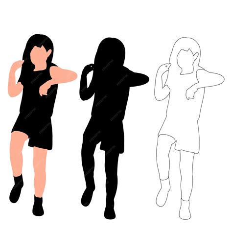 Premium Vector | Child dancing silhouette