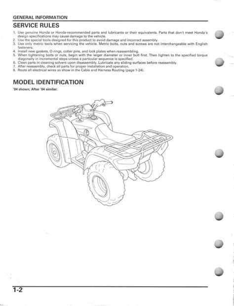 2004-2007 Honda TRX400FA (FOURTRAX RANCHER AT), TRX400FGA (FOURTRAX RANCHER AT GPScape) ATV ...