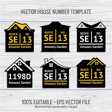 Laser cutting template files for house numbers, housing numbers, room numbers, villas, pavilions ...