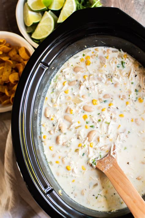 Creamy Slow Cooker White Chicken Chili Recipe - The Magical Slow Cooker