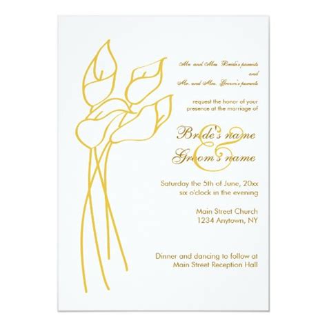 Calla Lily Wedding Invitation | Zazzle