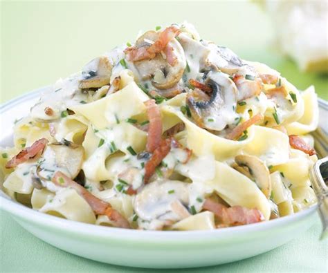 Fettuccine Boscaiola Recipe with Bacon and Cream Sauce recipe | Food To Love