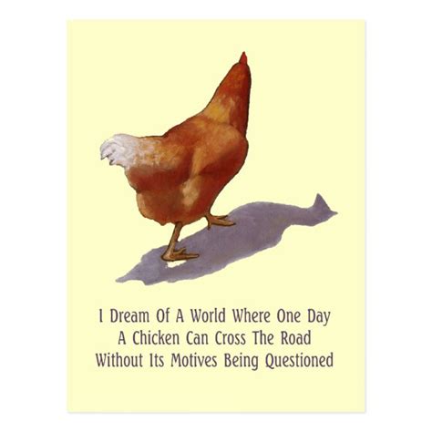 Chicken Crossing Road: Funny: Artwork Postcard | Zazzle.com