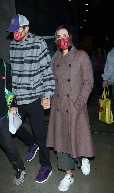 Mila Kunis and Ashton Kutcher - Exits the LA Lakers vs Brooklyn Nets in ...