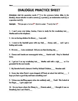 Dialogue Tags and End Punctuation Practice... by H Shah Teaches | Teachers Pay Teachers