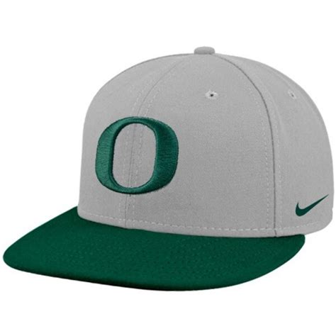 Nike Oregon Ducks Gray-Green Baseball Authentic 643 Fitted Hat ...