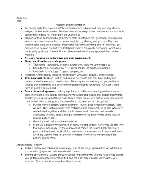 Archaeology: Analogy and Interpretation - Anth 105 3/19 Analogy and ...