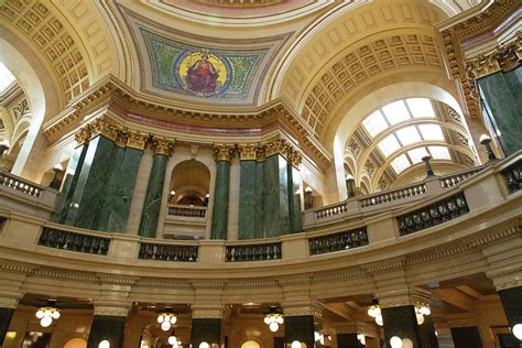 Inside view of the Wisconsin state capitol building in Madison ...