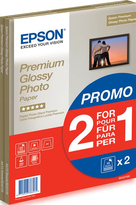 Epson Premium Glossy Photo Paper - A4 - 2x 15 Sheets, 455 in distributor/wholesale stock for ...