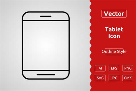 Vector Tablet Outline Icon Design Graphic by Muhammad Atiq · Creative Fabrica