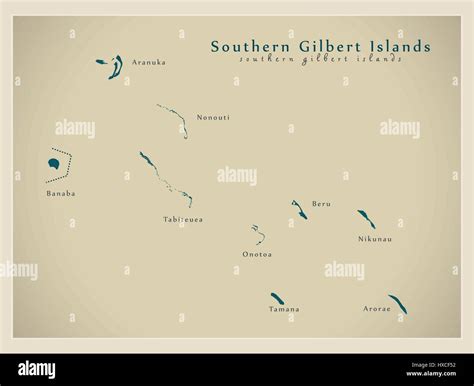 Modern Map - Southern Gilbert Islands KI Stock Vector Image & Art - Alamy