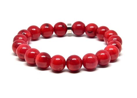 Red Coral Stretch Bracelet | Handmade Jewelry | ThePowerOfJewels