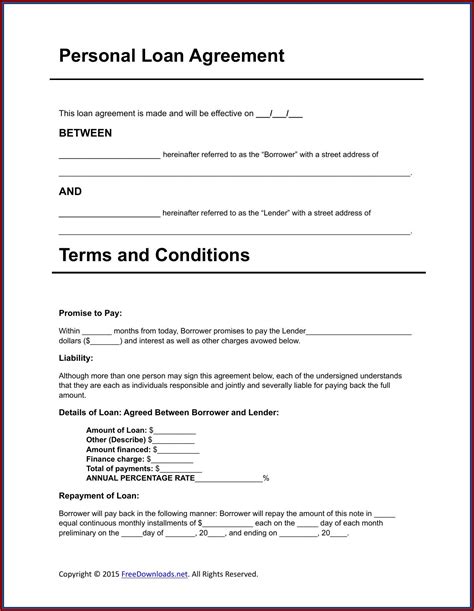 Parent Child Loan Agreement Template - Template 2 : Resume Examples # ...